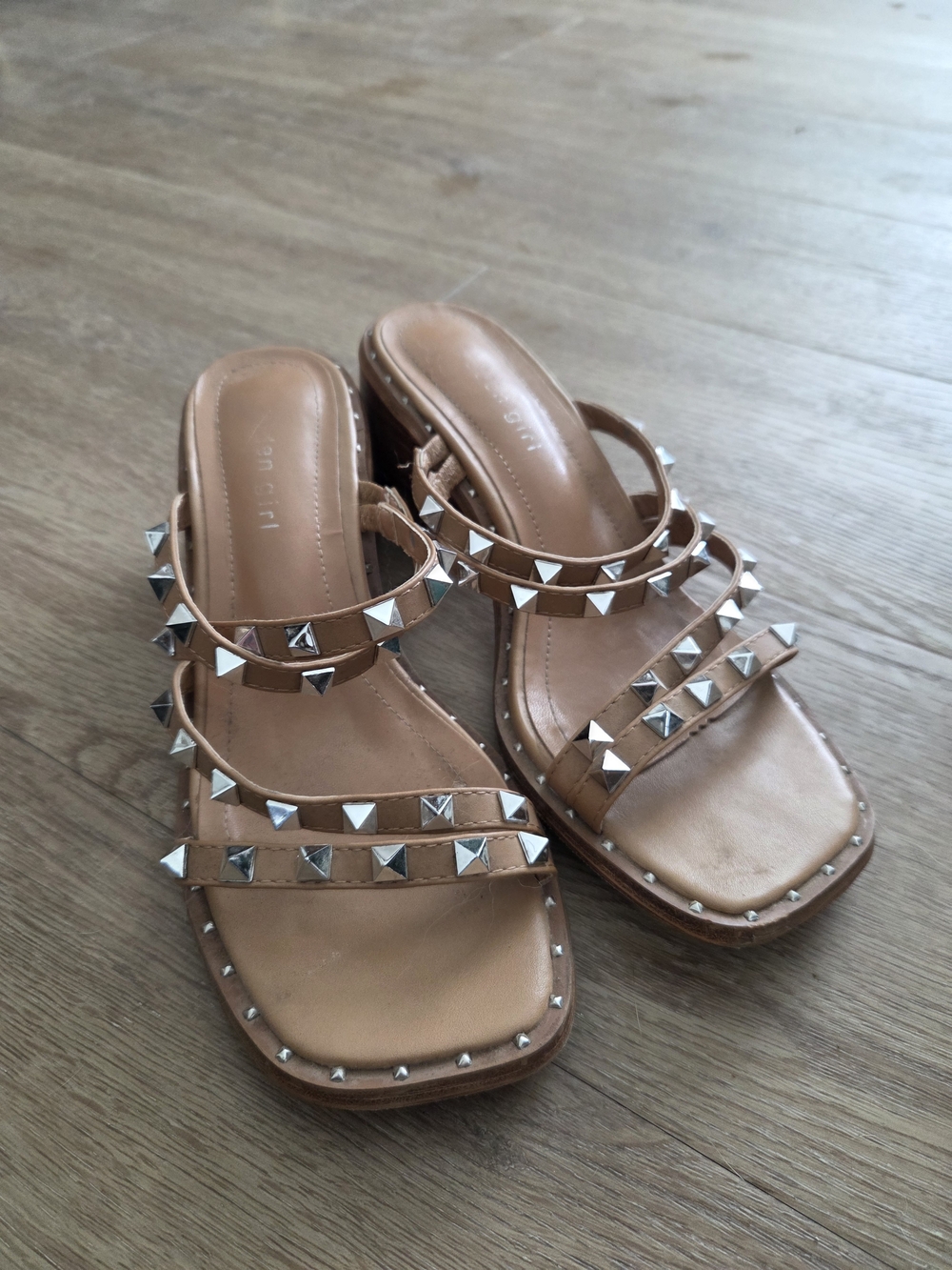 Madden Girl Studded Tan Sandals